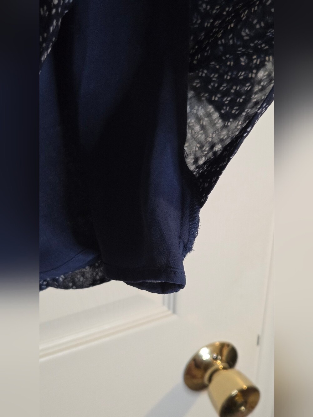 Free People Nouveau Butterfly Babydoll Mini Dress Navy Blue Long Sleeve Sz 0 - Picture 6 of 11